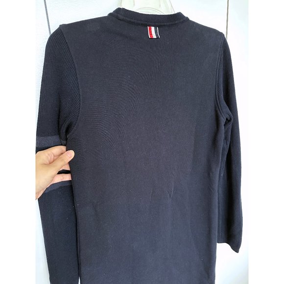 Thom Browne Navy Classic Loopback Tonal 4 Bar Sweater Dress Sweatshirt Terry 40 - Picture 12 of 15